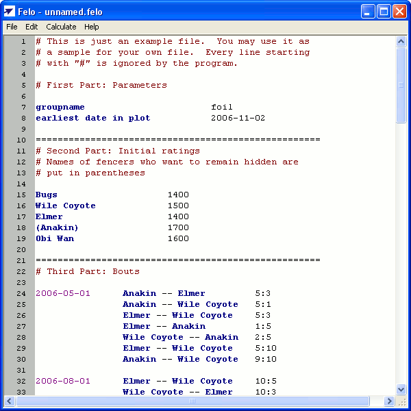 Sample Felo file